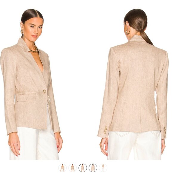 Veronica Beard Jackets & Blazers - Veronica Beard Linen Upcollar Dickey Jacket Blazer Size 4